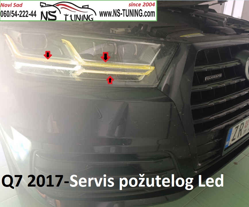 q7 audi 2015 2016 2017 2018 zuto led svetlo reparacija matrix far servis novi sad ns tuning